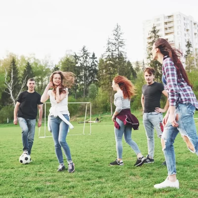a-group-of-friends-in-casual-outfit-play-soccer